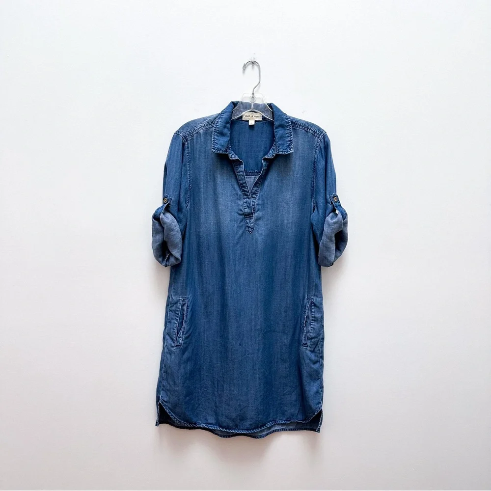 Anthropologie Cloth & Stone Tencel Chambray Dress - Picture 9 of 9